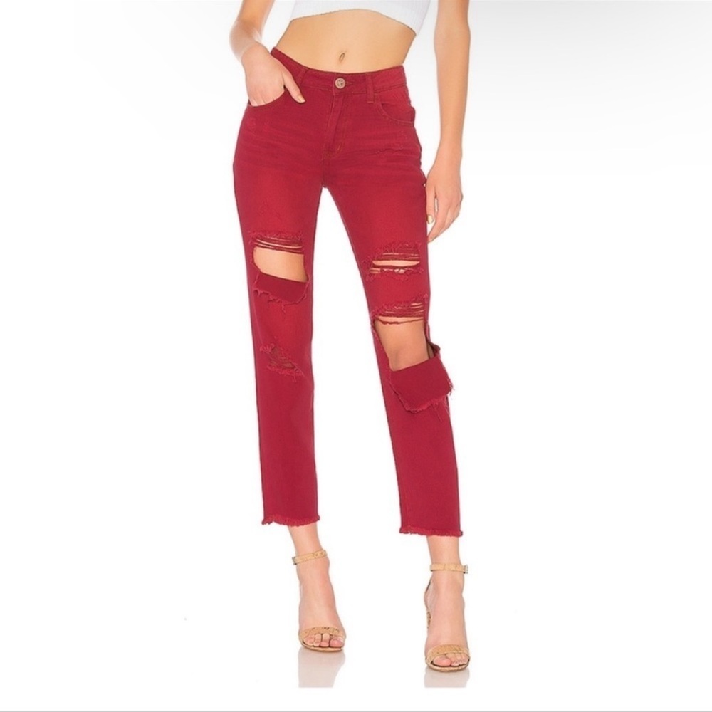 ONE TEASPOON Awesome Baggies
High Rise Jean In Red Envy